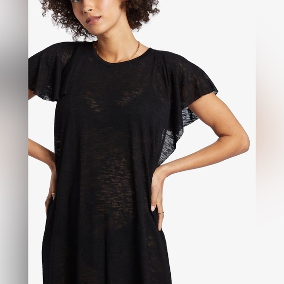 Billabong Women’s Swim Cover Dress Medium Black Out For Waves Semi Sheer Coastal - Picture 5 of 17